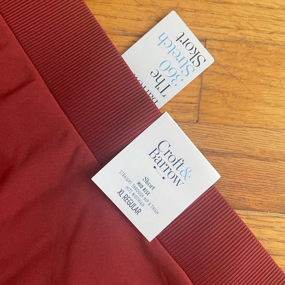 Croft & Barrow 360 Stretch Skort, rust color, XL